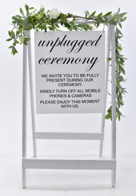 Unplugged wedding sign