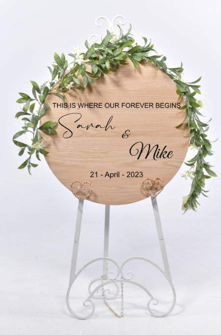 Wooden wedding sign